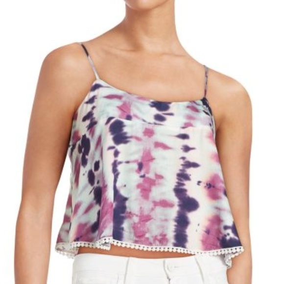 NWT DESIGN LAB LORD & TAYLOR Tiedye Crop Top Size Large Mulberry - Picture 3 of 12